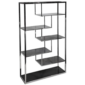 Srebrny regał glamour Nomi 120 x 42 x 200 wys.