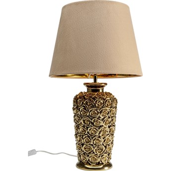 Lampa stołowa Rose Ø33x56 cm złota - klosz beżowy