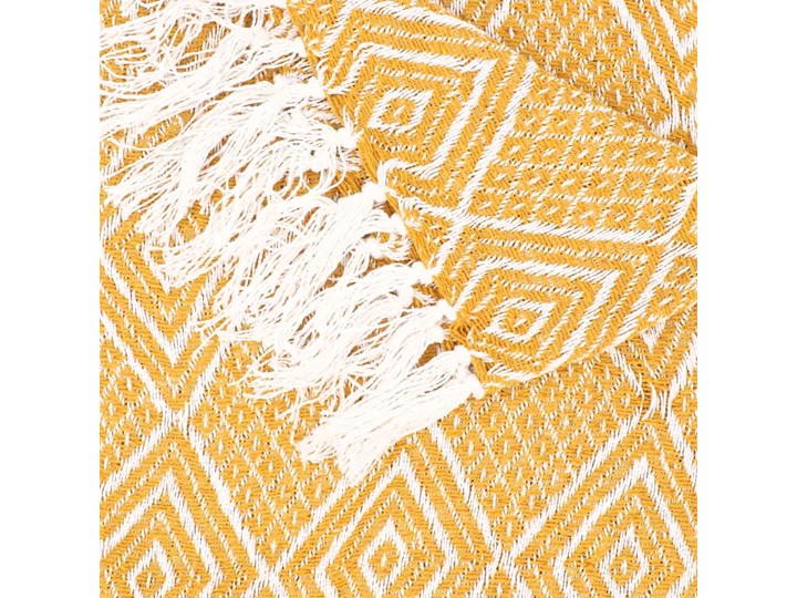 Pled COOLIN musztardowy z frędzlami 130x170 cm - Homla Kategoria Koce i pledy
