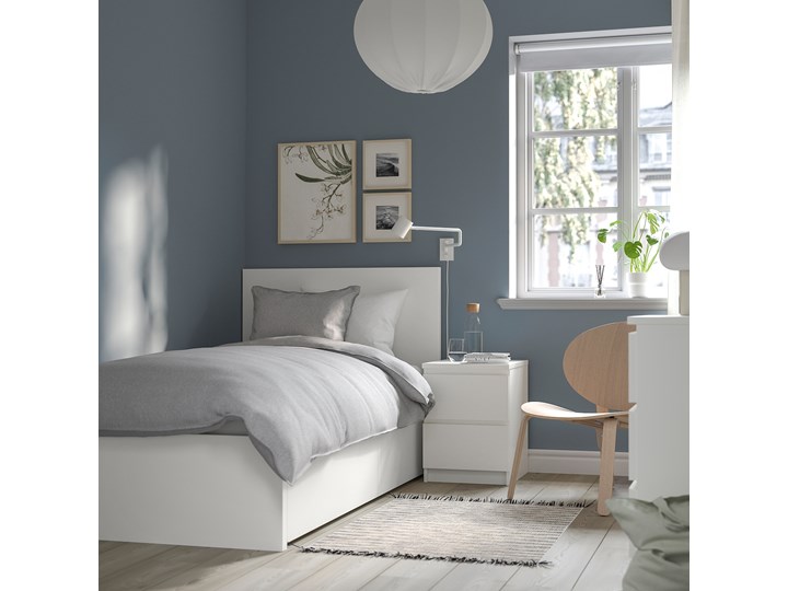 IKEA MALM Rama łóżka z 2 pojemnikami, Biały, 90x200 cm Łóżko drewniane Drewno Liczba miejsc Jednoosobowe