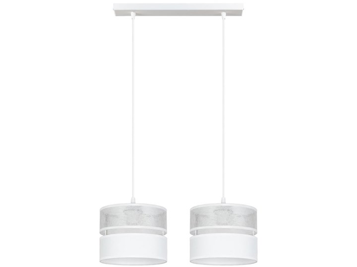 Żyrandol na lince LIMA 2xE27/60W/230V srebrny/biały Tkanina Metal Kategoria Lampy wiszące