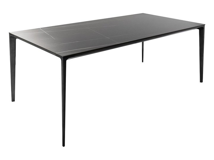 Nowoczesny stół marmurowy ze spieku , nogi ciemny grafit 180 x 90 x 75 Wysokość 75 cm Metal Szerokość(n) 90 cm