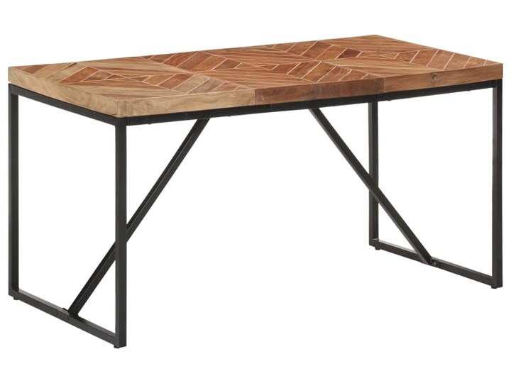 vidaXL Stół jadalniany, 140x70x76 cm, lite drewno akacjowe i mango Pomieszczenie Stoły do jadalni Stal Długość(n) 140 cm