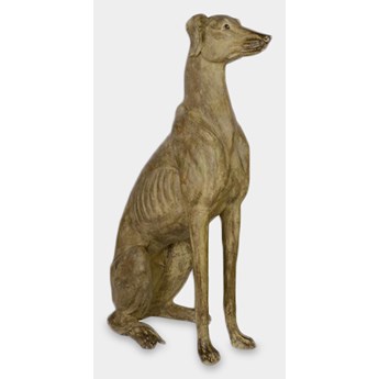 Siedzący Chart Beżowy Greyhound Rzeźba