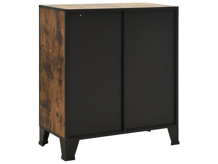 vidaXL Szafki, 2 szt., rustykalny brąz, 72x36x82 cm, metal i MDF Płyta MDF Kategoria Szafki i regały Płyta laminowana Stojące Głębokość 36 cm Szerokość 72 cm Kolor Czarny