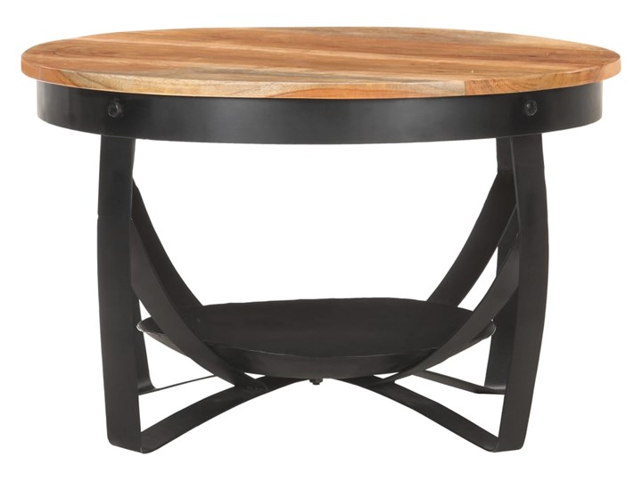 vidaXL Stolik kawowy, Ø68x43 cm, lite drewno akacjowe Metal Długość 68 cm Styl Industrialny Szerokość 68 cm Kategoria Stoliki i ławy