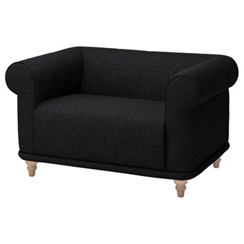 IKEA VISKAFORS Fotel 1,5 osobowy, Lejde antracyt/brzoza, Głębokość: 90 cm