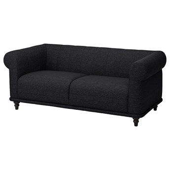 IKEA VISKAFORS Sofa 2-osobowa, Lejde antracyt/brązowy, Podłokietnik szerokość: 22 cm