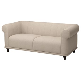 IKEA VISKAFORS Sofa 2-osobowa, Lejde jasnobeżowy/brązowy, Podłokietnik szerokość: 22 cm