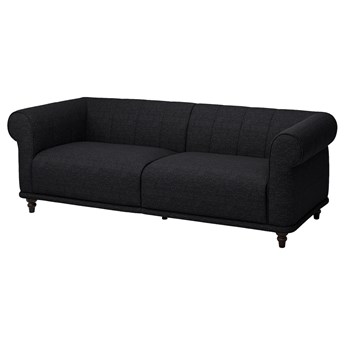 IKEA VISKAFORS Sofa 3-osobowa, Lejde antracyt/brązowy, Podłokietnik szerokość: 22 cm