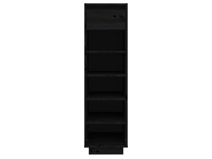 vidaXL Szafka na buty, czarna, 34x30x105 cm, lite drewno sosnowe Głębokość 30 cm Szerokość 34 cm Sosna Kolor Czarny