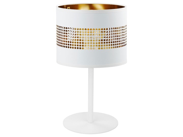 SELSEY Lampka nocna Togne średnica 20 cm biała Lampa z kloszem Lampa nocna Lampa z abażurem Metal Styl Glamour Kolor Biały