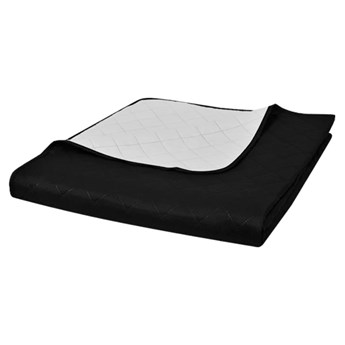 vidaXL 130888 Double-sided Quilted Bedspread Black/White 230 x 260 cm