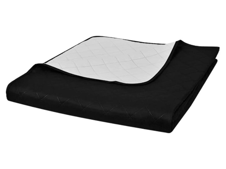 vidaXL 130888 Double-sided Quilted Bedspread Black/White 230 x 260 cm Kolor Czarny Mikrofibra 230x260 cm Poliester Bawełna Pomieszczenie Sypialnia