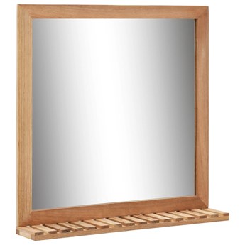 vidaXL Lustro łazienkowe, 60x12x62 cm, z ramą z drewna orzechowego