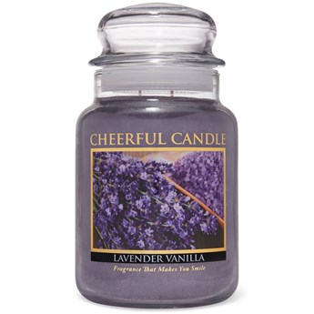 Cheerful Candle duża świeca zapachowa w szklanym słoju 2 knoty 24 oz 680 g - Lavender Vanilla