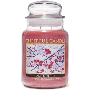 Cheerful Candle duża świeca zapachowa w szklanym słoju 2 knoty 24 oz 680 g - Aspen Berry