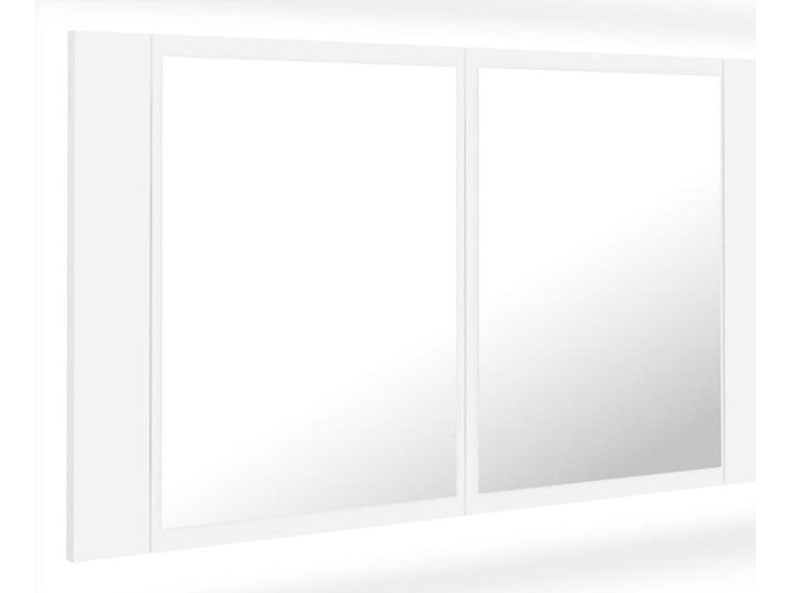 vidaXL Szafka łazienkowa z lustrem i LED, biała, 80x12x45 cm Nad umywalkę Płyta MDF Styl Nowoczesny Wiszące Poziome Płyta stolarska Kolor Biały