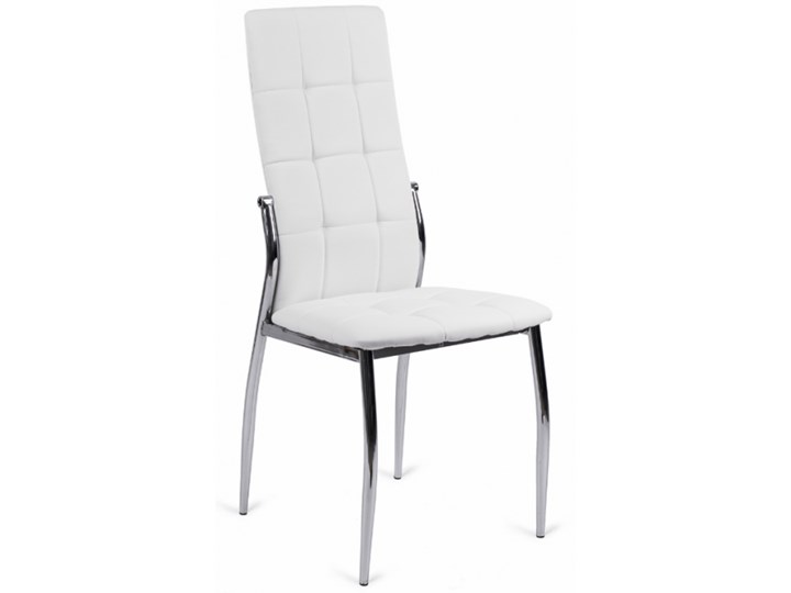 Krzesło Tapicerowane do Jadalni K209 Białe Ekoskóra Szerokość 45 cm Głębokość 54 cm Wysokość 101 cm Tkanina Skóra ekologiczna Metal Wysokość siedziska 47 cm