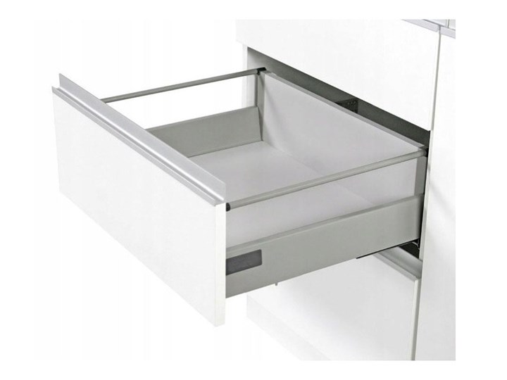 Wysoka Szafka Stojąca Kuchenna na Piekarnik Szuflady 60x210 cm LUNA Gliniasty Szary/Biały Szafka dolna Drewno Kategoria Szafki kuchenne
