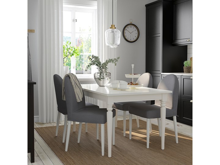 IKEA INGATORP / DANDERYD Stół i 4 krzesła, biały biały/Vissle szary, 155/215 cm Liczba krzeseł 6 krzeseł Kategoria Stoły z krzesłami