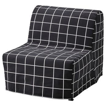 IKEA LYCKSELE LÖVÅS Fotel rozkładany, Lillsele biały/czarny, Szerokość: 80 cm