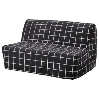 IKEA LYCKSELE MURBO Sofa 2-osobowa rozkładana, Lillsele biały/czarny, Szerokość: 142 cm