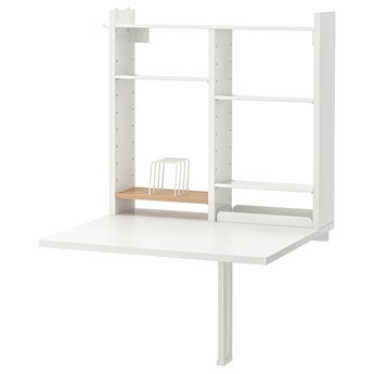 IKEA NORBERG Ścienny stół opuszczany ze schow, biały, 64x60 cm