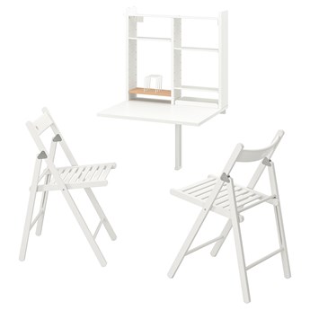 IKEA NORBERG / TERJE Stół i 2 krzesła, biały/biały