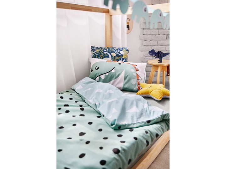 Dziecięca bawełniana pościel Bonami Selection Dino, 140x200 cm Bawełna Komplet pościeli 70x90 cm Kategoria Komplety pościeli