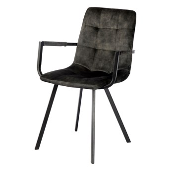 SELSEY Krzesło tapicerowane z podłokietnikami Unurgunite ciemnoszare