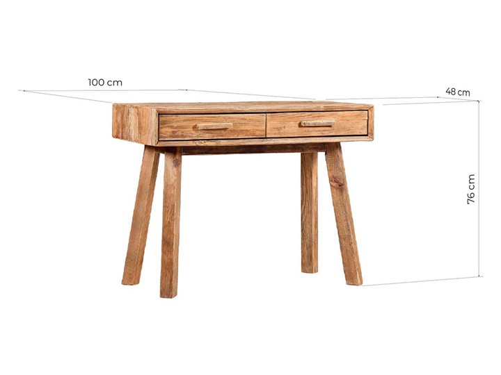 Konsola drewniana / stolik Poppet Głębokość 48 cm Wysokość 76 cm Szerokość 100 cm Sosna Pomieszczenie Salon Z szufladą Drewno Kategoria Konsole