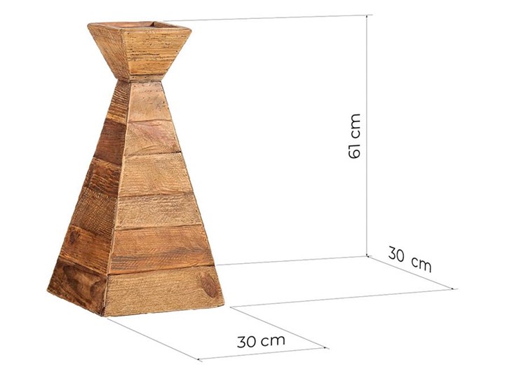 Drewniany, wysoki świecznik stożkowy Cone II Drewno Kategoria Świeczniki i świece