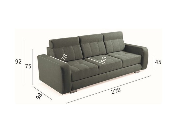 Sofa z funkcją spania COMFORTIS Szerokość 239 cm Głębokość 98 cm Typ Gładkie