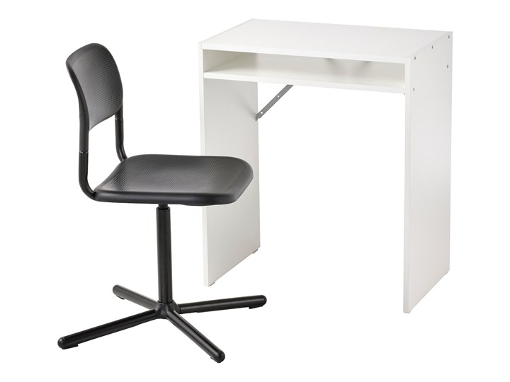 IKEA TORALD / SMÄLLEN Biurko i krzesło, biały/czarny