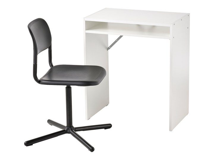 IKEA TORALD / SMÄLLEN Biurko i krzesło, biały/czarny Kategoria Zestawy mebli do sypialni
