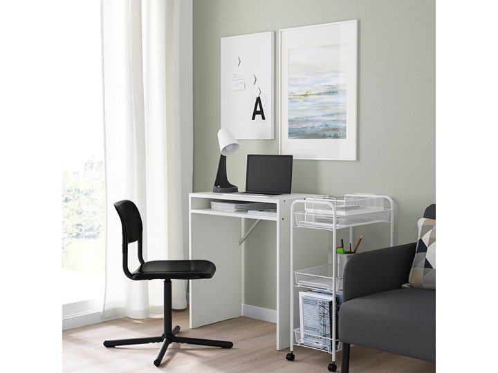 IKEA TORALD / SMÄLLEN Biurko i krzesło, biały/czarny Kategoria Zestawy mebli do sypialni