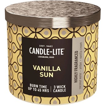 Candle-lite Everyday duża świeca zapachowa w szkle 3 knoty 14 oz 396 g - Vanilla Sun