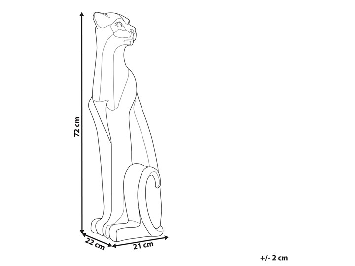 Beliani Figura dekoracyjna czarna sztuczna żywica 72 cm lampart stojąca podłogowa dekoracja matowe wykończenie Kolor Czarny