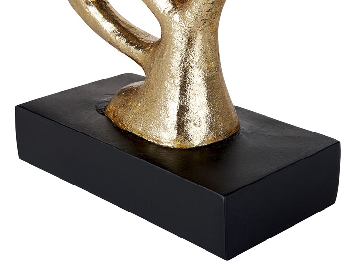 Beliani Figurka dekoracyjna złota żywica syntetyczna 41 cm w kształcie drzewa z podstawką nowoczesny wygląd akcesorium ozdoba Kolor Złoty Rośliny Kategoria Figury i rzeźby