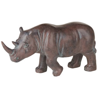 Beliani Figurka dekoracyjna ciemnobrązowa żywica syntetyczna 17 cm w kształcie nosorożca nowoczesny wygląd akcesorium ozdoba