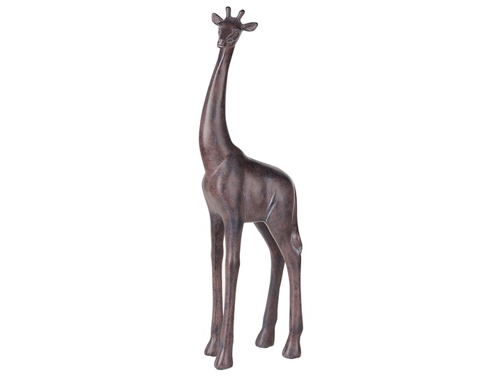 Beliani Figurka dekoracyjna ciemnobrązowa żywica syntetyczna 55 cm w kształcie żyrafy nowoczesny wyg ...