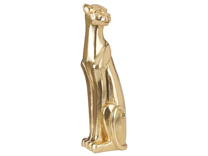 Beliani Figura dekoracyjna złota sztuczna żywica 72 cm lampart stojąca podłogowa dekoracja błyszcząc ...