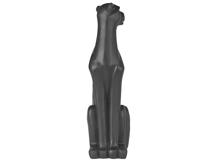 Beliani Figura dekoracyjna czarna sztuczna żywica 72 cm lampart stojąca podłogowa dekoracja matowe wykończenie Kolor Czarny