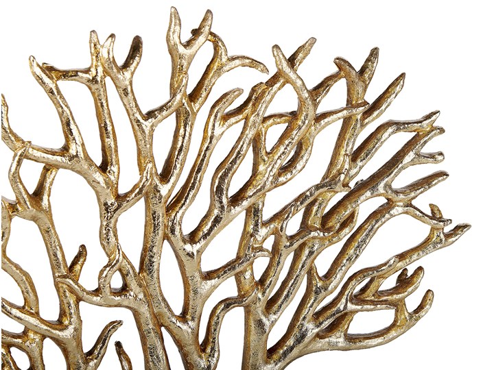 Beliani Figurka dekoracyjna złota żywica syntetyczna 41 cm w kształcie drzewa z podstawką nowoczesny wygląd akcesorium ozdoba Rośliny Kolor Złoty Kategoria Figury i rzeźby