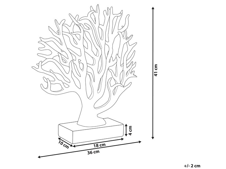 Beliani Figurka dekoracyjna złota żywica syntetyczna 41 cm w kształcie drzewa z podstawką nowoczesny wygląd akcesorium ozdoba Rośliny Kolor Złoty Kategoria Figury i rzeźby