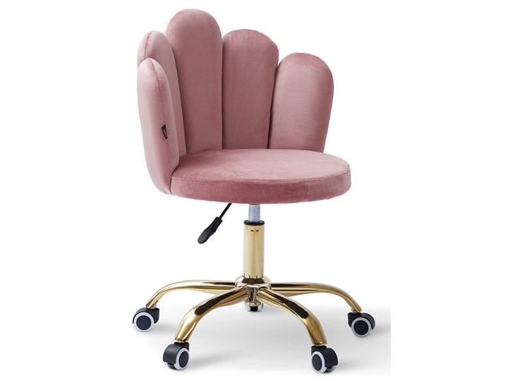 Krzesło obrotowe muszelka różowe DC-6092S złote nogi, welur #44 Tkanina Tworzywo sztuczne Metal Kategoria Krzesła kuchenne Typ Tapicerowane