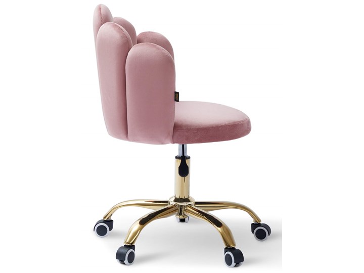 Krzesło obrotowe muszelka różowe DC-6092S złote nogi, welur #44 Tworzywo sztuczne Tkanina Metal Kolor Złoty