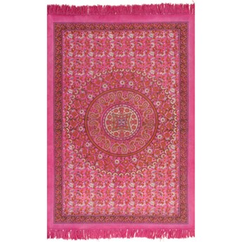 vidaXL Dywan typu kilim, bawełna, 120 x 180 cm, fuksja ze wzorem