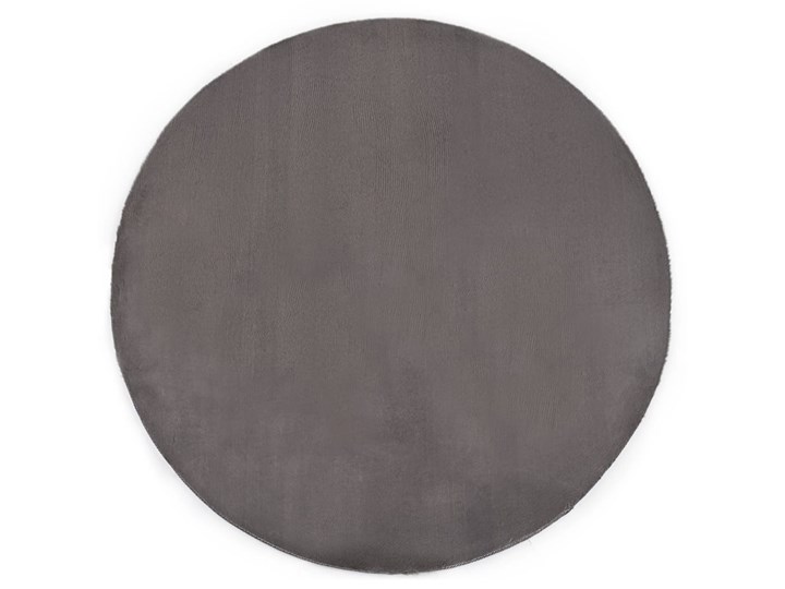 vidaXL Dywanik, 160 cm, sztuczne futro królika, ciemnoszary Shaggy Dywany 160x160 cm Dywaniki Okrągły Skóra Poliester Skóry Pomieszczenie Salon
